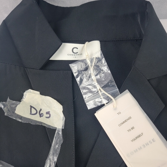 NWT commense utility black zip fly button blouse jumpsuit with pockets Size smal - Picture 4 of 4